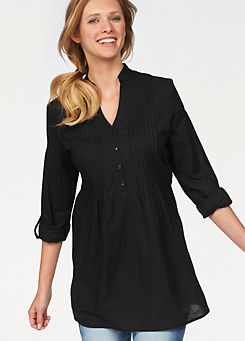 Long Pleated Front Blouse by Aniston