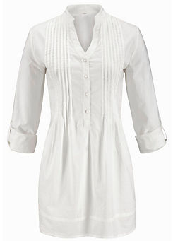 Long Pleated Front Blouse by Aniston