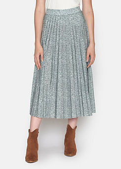 Long Pleated Print Skirt by Sisters Point