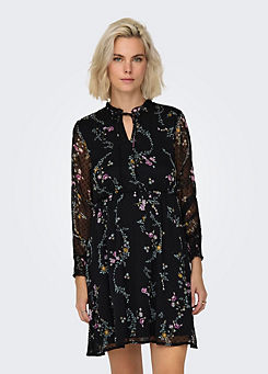 Long Sleeve Printed Mini Dress by Only