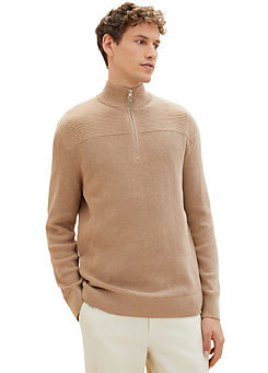 Long Sleeve Troyer Jumper by Tom Tailor