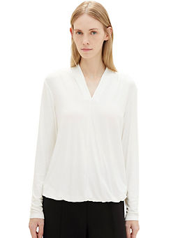 Long Sleeve V-Neck Top by Tom Tailor