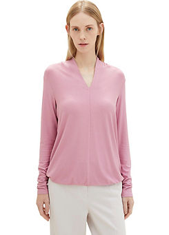 Long Sleeve V-Neck Top by Tom Tailor