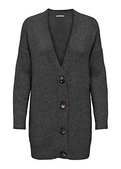 Longline Button Through Knitted Cardigan by Only