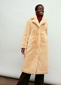 Longline Faux Fur Coat by bonprix