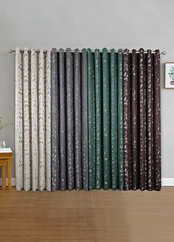 Lorenzo Leaf Jacquard Lined Eyelet Curtains by Home Curtains