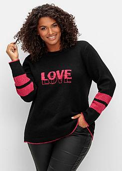 Love Graphic Jumper by Sheego