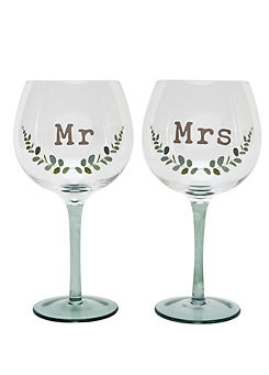 Love Story Gin Glass Set of 2 ’Mr’ & ’Mrs’