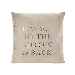 Love You to the Moon & Back 40cm Velvet Cushion by Bambino
