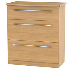 Loxley Assembled 3 Deep Drawer Chest of Drawers