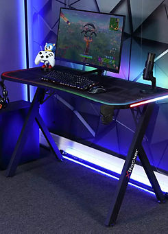 Lumio RGB Gaming Desk with Free Mousepad by X Rocker
