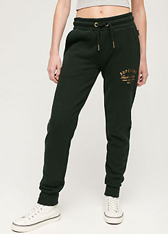 Luxe Metallic Logo Slim Joggers by Superdry