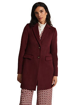 Lydia Dark Red Wool Smart Coat by Phase Eight