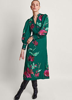 Lyra Floral Embroidered Midi Dress by Monsoon