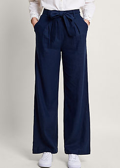 Mabel Regular Length Linen Trousers  by Monsoon