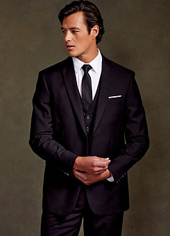 Madrid Black Tailored Fit Suit Jacket by Skopes