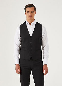 Madrid Black Tailored Fit Suit Waistcoat by Skopes