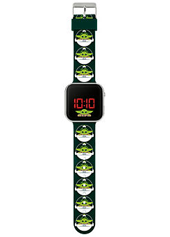 Mandalorian Black LED Watch - Printed Silicone Strap by Star Wars