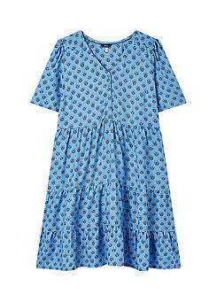 Mara Half Button V Neck Woven Dress by Joules