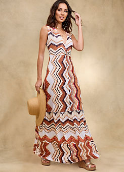 Marble Print Twist Knot Maxi Dress by Together