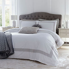 Marquise 100% Cotton 400 Thread Count Duvet Cover Set - Silver by Kaleidoscope