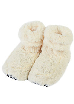 Marshmallow Microwaveable Cream Boots by Warmies