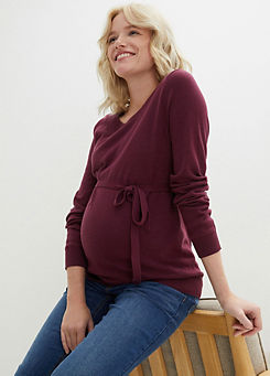 Maternity Long Sleeve Belted Jumper by bonprix