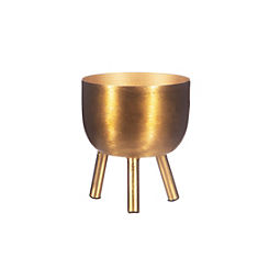 Matte Gold Metal Planter on Legs Small by Sass & Belle