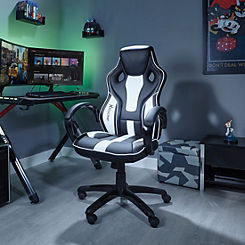 Maverick Height Adjustable Office Gaming Chair - Black/White by X Rocker