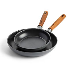 Mayflower Pro Non-Stick 20 cm & 28 cm Open Frying Pan Set - Charcoal Grey by GreenPan