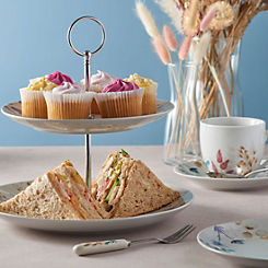 Meadow 2 Tier Porcelain Cake Stand by Price & Kensington