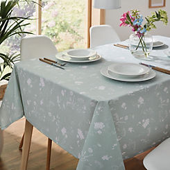 Meadowsweet Floral Green Tablecloth - Greenby Catherine Lansfield
