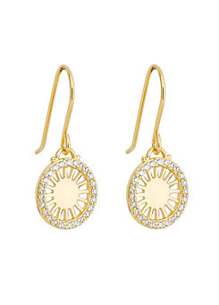 Medallion Drop Earrings with Yellow Gold Plating by Fiorelli