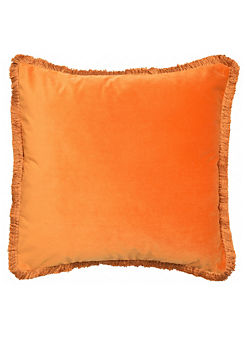 Meghan Velvet Fringe 45 x 45cm Cushion by Malini