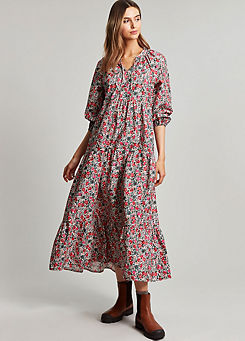 Melody Tiered Scallop Frill Neck Dress by Joules