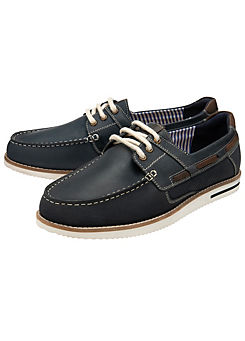Mens Aldon Navy Leather Casual Shoes by Lotus
