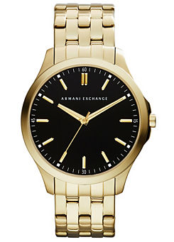 Mens Gold Plated Bracelet Watch by Armani Exchange