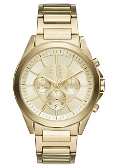 Mens Gold Plated Chronograph Bracelet Watch by Armani Exchange