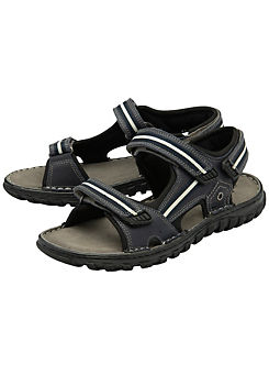Mens Gus Blue Leather Sandals by Lotus