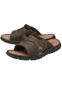 Mens Louis Brown Leather Sandals by Lotus