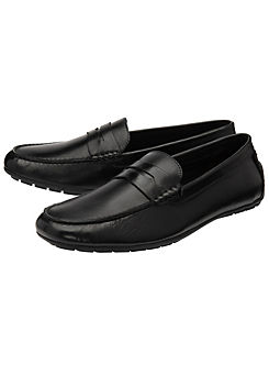 Mens Marcel Black Leather Casual Shoes by Lotus