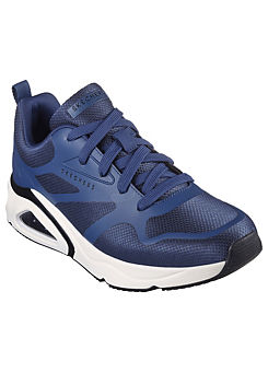 Mens Navy Hot Melt & Mesh Lace Up Fashion Trainers by Skechers