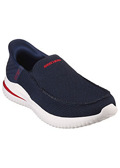 Mens Navy Knit Slip-Ins Delson 3.0 Cabrino Trainers by Skechers