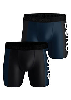 Mens Pack of 2 Performance Panel Boxers by Bjorn Borg