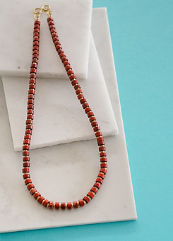 Mens Red Jasper Bead Necklace by Xander Kostroma