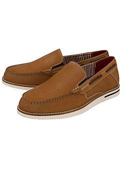 Mens Saxon Tan Leather Casual Shoes by Lotus