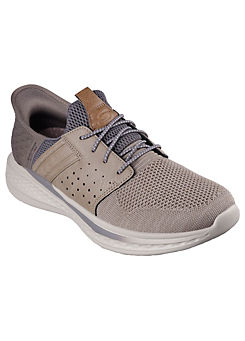 Mens Taupe Knit Slip-Ins Slade Ocon Trainers by Skechers