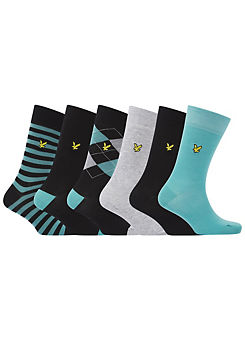 Mens Timothy 6 Pack Sock Gift Box by Lyle & Scott