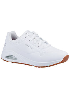 Mens White Uno SR Trainers by Skechers