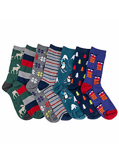 Men’s 7 Days Of The Week Christmas Ankle Socks by Totes
